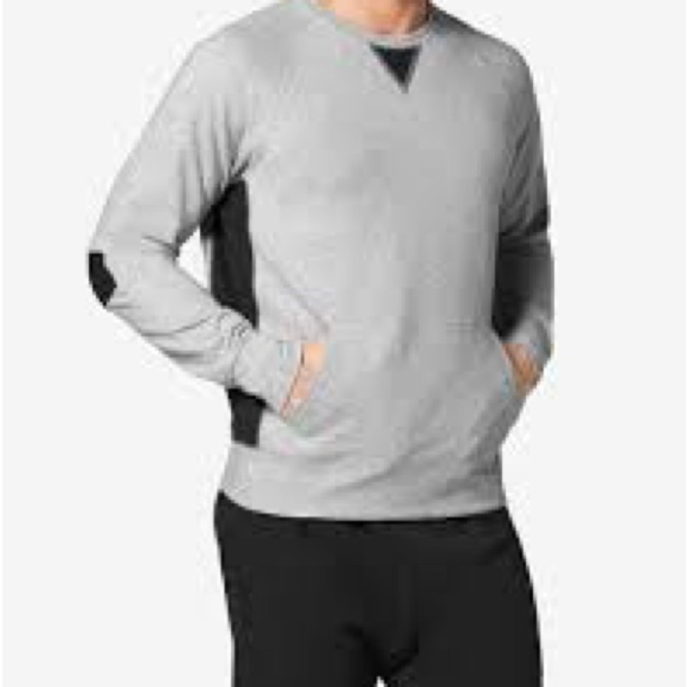 Tommy John Men's Light Gray Crewneck Sweater with Black Details